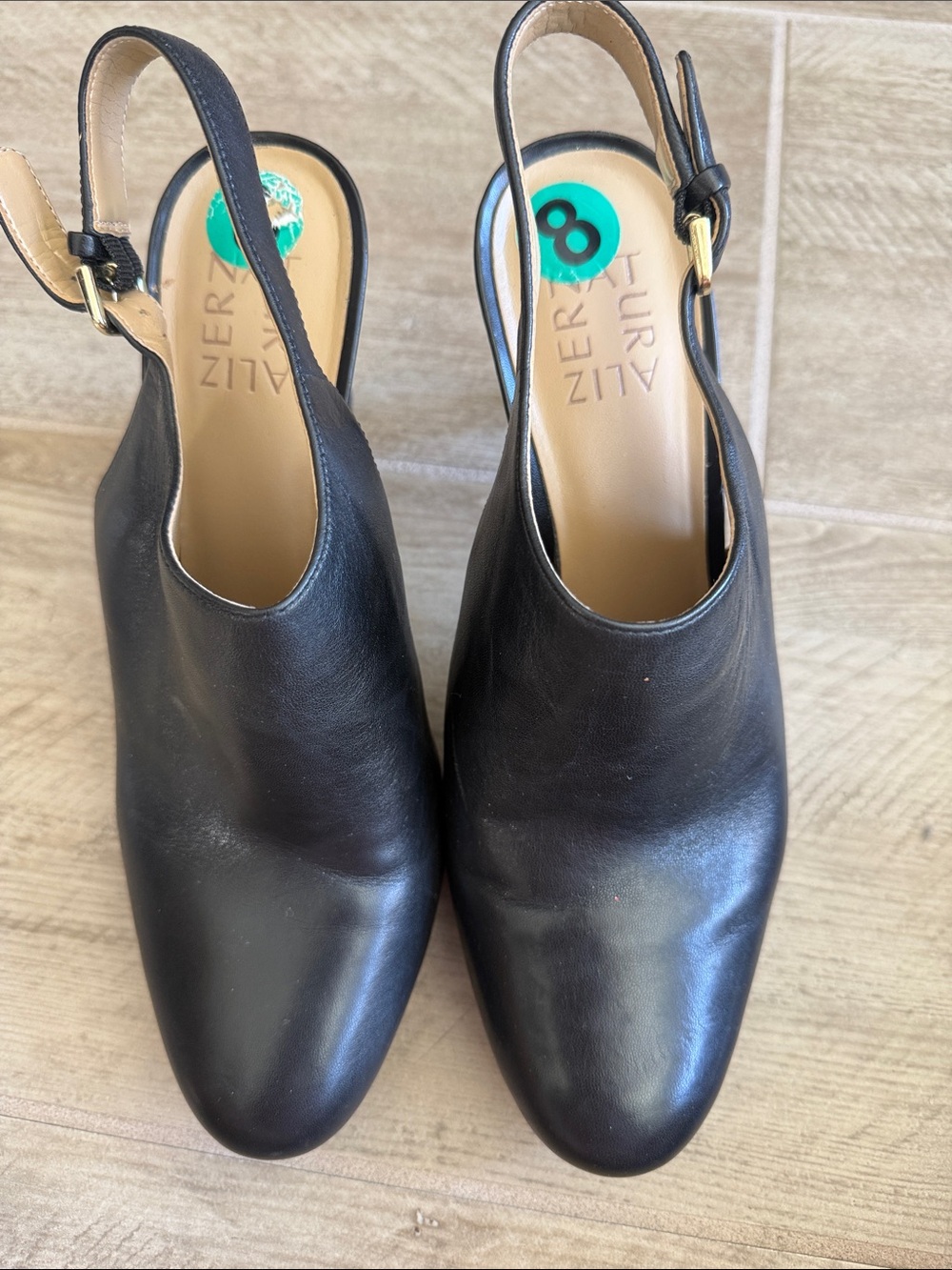 Nero Black Slingback Leather Women’s Shoes by naturalizer